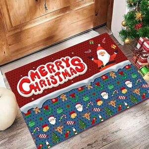 Tinor - Christmas Doormat Christmas Decorations - Merry Christmas Rug for Indoor Outdoor Entrance Home Christmas Party Doormat Holiday Home Decor