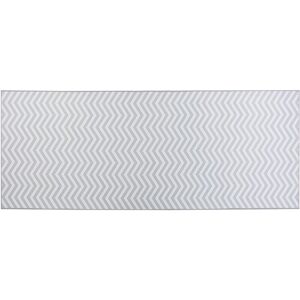 BELIANI Classic Runner Rug Fabric Rectangular 80 x 200 cm White and Grey Saikheda - Grey