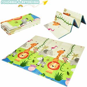 COSTWAY 2 Side Infant Baby Play Mat Kids Crawling Foam Toddler Cartoon Carpet Waterproof