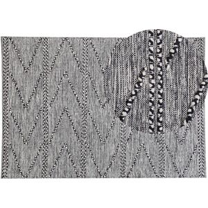 Beliani - Modern Cotton Area Rug Tufted Geometric Pattern 160 x 230 cm Black White Termal - Black