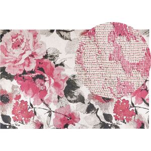 Beliani - Cotton Area Rug Flower Pattern Rectangular 200 x 300 cm Pink Ejaz - Pink