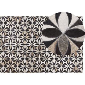 BELIANI Modern Patchwork Cowhide Area Rug 140 x 200 cm Floral Pattern Multicolour Ishan - Multicolour