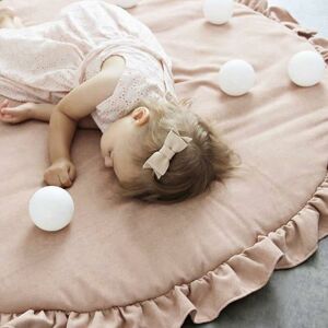 Round Soft Baby Mat - Solid Pink - Denuotop