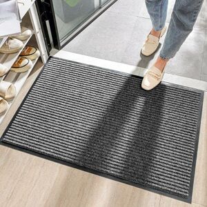 Langray - Doormat Tailorable Mat Double Stripe pvc Floormat Waterproof Non-slip Mat for Stair/Corridor/Balconie/Bathroom/Bedroom/Living room - 40