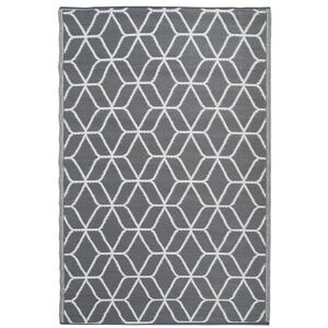 Fallen Fruits - Geometric Grey Outdoor Rug Garden Caravan Camping Carpet 100% Recycled 1.8m 1.2m