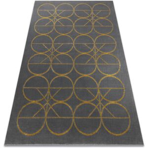 Rugsx - Exclusive emerald Carpet 1010 glamour, stylish circles grey / gold grey 120x170 cm