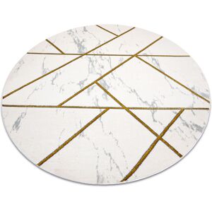 Rugsx - Exclusive emerald Carpet 1012 circle - glamour, stylish marble, geometric cream / gold beige round 200 cm