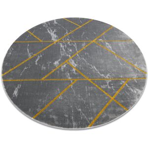 RUGSX Exclusive EMERALD Carpet 1012 circle - glamour, stylish marble, geometric grey / gold grey round 200 cm