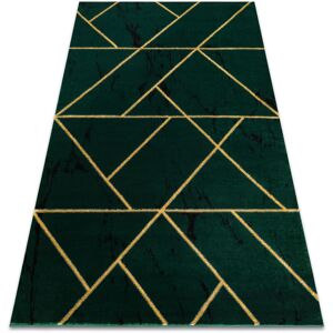 Rugsx - Exclusive emerald Carpet 1012 glamour, stylish geometric, marble bottle green / gold green 80x150 cm