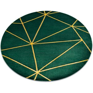 Rugsx - Exclusive emerald Carpet 1013 circle - glamour, stylish geometric bottle green / gold green round 120 cm