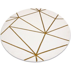 Rugsx - Exclusive emerald Carpet 1013 circle - glamour, stylish geometric cream / gold beige round 160 cm