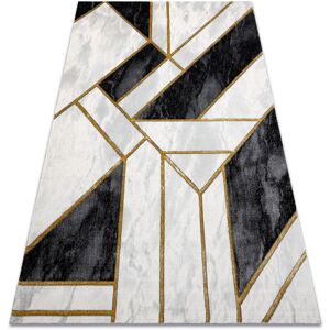 Rugsx - Exclusive emerald Carpet 1015 glamour, stylish marble, geometric black / gold black 120x170 cm