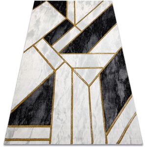 Rugsx - Exclusive emerald Carpet 1015 glamour, stylish marble, geometric black / gold black 180x270 cm