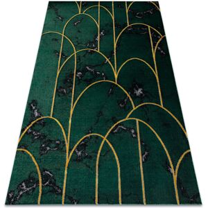 Rugsx - Exclusive emerald Carpet 1016 glamour, stylish art deco, marble bottle green / gold green 120x170 cm