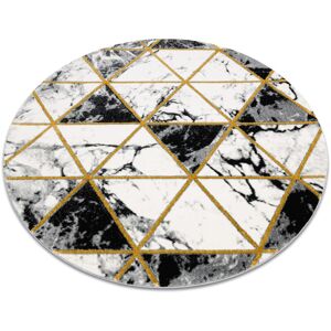 Rugsx - Exclusive emerald Carpet 1020 circle - glamour, stylish marble, triangles black / gold black round 160 cm
