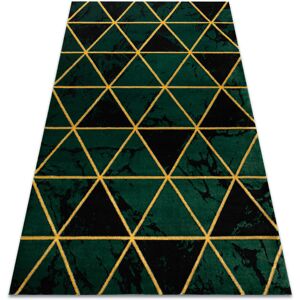 RUGSX Exclusive EMERALD Carpet 1020 glamour, stylish marble, triangles bottle green / gold green 160x220 cm