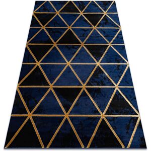 RUGSX Exclusive emerald Carpet 1020 glamour, stylish marble, triangles navy / gold blue 280x370 cm