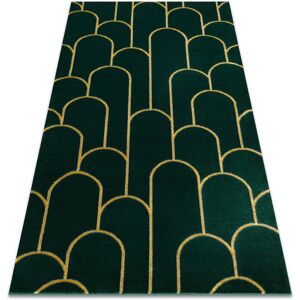 Rugsx - Exclusive emerald Carpet 1021 glamour, stylish art deco bottle green / gold green 120x170 cm