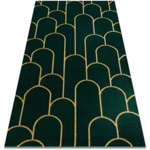 Rugsx - Exclusive emerald Carpet 1021 glamour, stylish art deco bottle green / gold green 160x220 cm