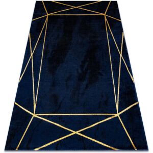 Rugsx - Exclusive emerald Carpet 1022 glamour, stylish geometric navy / gold blue 140x190 cm