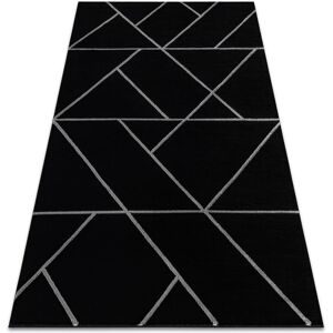 RUGSX Exclusive emerald Carpet 7543 glamour, stylish geometric black / silver black 280x370 cm