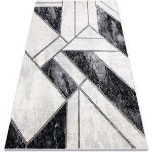 Rugsx - Exclusive emerald Carpet 81953 glamour, stylish marble, geometric black / silver grey 180x270 cm