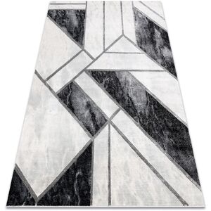 Rugsx - Exclusive emerald Carpet 81953 glamour, stylish marble, geometric black / silver grey 160x220 cm