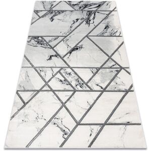 Rugsx - Exclusive emerald Carpet 0085 glamour, stylish marble, geometric white / silver grey 120x170 cm