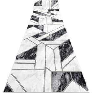 Rugsx - Exclusive emerald Runner 81953 glamour, stylish geometric black / silver 100 cm black 100x130 cm