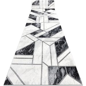 Rugsx - Exclusive emerald Runner 81953 glamour, stylish geometric black / silver 100 cm black 100x910 cm