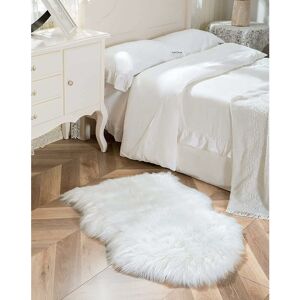 Faux Sheepskin Rug, Imitation Fleece Carpet Fluffy Soft Longhair Decorative Chair Cushion Sofa Mat (White, 50x80cm) - Rhafayre