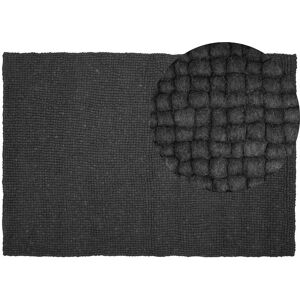 Beliani - Modern Area Rug Dark Grey Wool Felt Ball Hand-Woven 160 x 230 cm Amdo - Grey