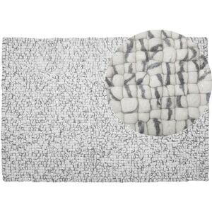 Beliani - Modern Area Rug Light Grey Wool Felt Ball Hand-Woven 160 x 230 cm Amdo - Grey