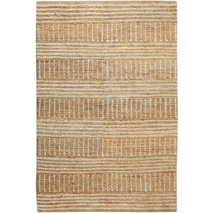 Beliani - Hand Woven Jute Area Rug Striped Pattern Boho Rustic 200 x 300 cm Hallway Beige Kamberli - Beige