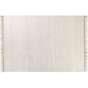 Beliani - Handwoven Jute Area Rug Light Beige 160 x 230 cm Tassels Boho Lunia - Beige