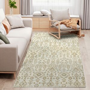 Homcom - Beige Rug Floral Pattern Carpet for Living Room, Bedroom 230 x 160 cm - Beige