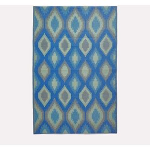 Homescapes - Amber Ikat Green & Blue Outdoor Rug, 180 x 270 cm - Blue & Green