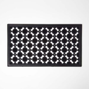 Homescapes - Black Wrought Iron Effect Rubber Doormat 70 x 40 cm - Black