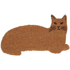 Homescapes - Coir Cat Shaped Non-Slip Doormat - Coir - Coir