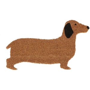 HOMESCAPES Coir Dog Shaped Non-Slip Doormat - Coir