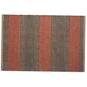 HOMESCAPES Multicolour Geometric Patterned Jute Rug, 66 x 200 cm - Multi Colour