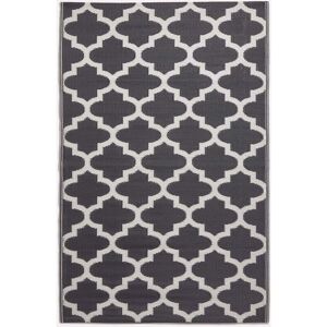 Homescapes - Nola Geometric Black & White Outdoor Rug, 120 x 180 cm - Black & White
