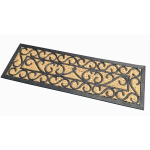 Homescapes - Scroll Rubber and Coir Doormat - Natural