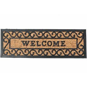 Homescapes - Welcome Rubber and Coir Doormat - Black