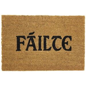 JVL - 02-729 Failte Design Latex Backed Coir Entrance Door Mat, 40 x 60 cm, Brown