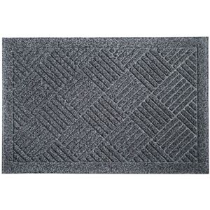 JVL - Dirt Defender Scraper Door Mat 40 x 60 cm, Squares, Grey