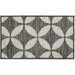 JVL - Fiora Machine Washable Door Mat, 44 x 75 cm, Pewter