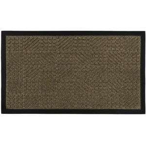 JVL - Firth Tile Rubber Backed Doormat, 40x70cm, Brown