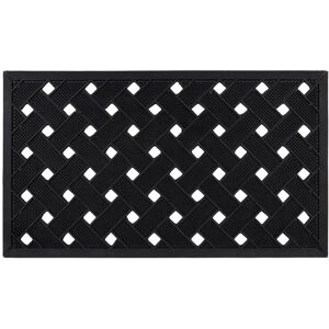 JVL Lattice Scraper Rubber Studs Doormat, 40x70cm, Black