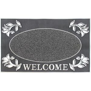 JVL Metallic Door Mat, 45x75cm ,Rectangular, Silver